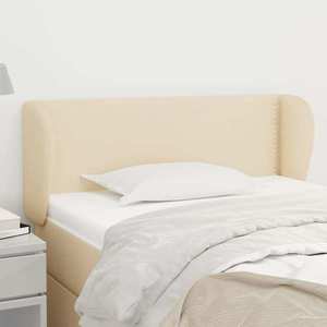 vidaXL Tăblie de pat cu aripioare crem 83x23x78/88 cm material textil imagine