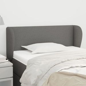 vidaXL Tăblie de pat cu aripioare gri închis 103x23x78/88 cm textil imagine