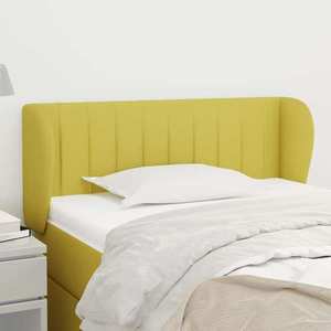 vidaXL Tăblie de pat cu aripioare, verde, 103x23x78/88 cm textil imagine