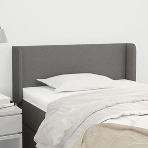 vidaXL Tăblie de pat cu aripioare gri închis 103x16x78/88 cm textil imagine