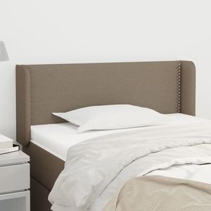 vidaXL Tăblie de pat cu aripioare gri taupe 103x16x78/88 cm textil imagine