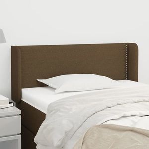 vidaXL Tăblie de pat cu aripioare maro închis 103x16x78/88 cm textil imagine