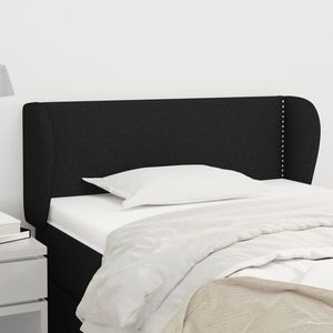 vidaXL Tăblie de pat cu aripioare negru 93x23x78/88 cm textil imagine