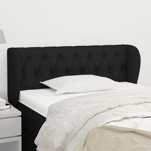 vidaXL Tăblie de pat cu aripioare negru 93x23x78/88 cm textil imagine