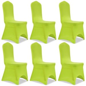 vidaXL Husă de scaun elastică, 6 buc., verde imagine