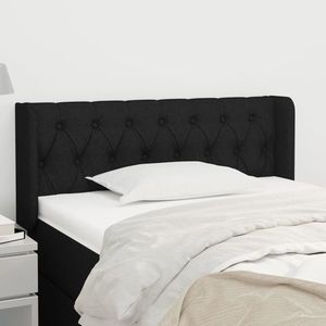 vidaXL Tăblie de pat cu aripioare negru 93x16x78/88 cm textil imagine
