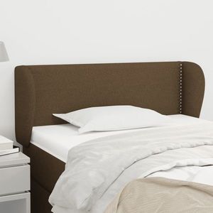 vidaXL Tăblie de pat cu aripioare maro închis 103x23x78/88 cm textil imagine