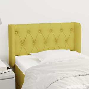 vidaXL Tăblie de pat cu aripioare verde 83x16x78/88 cm textil imagine