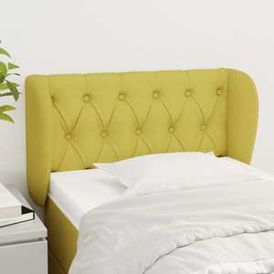 vidaXL Tăblie de pat cu aripioare verde 83x23x78/88 cm material textil imagine