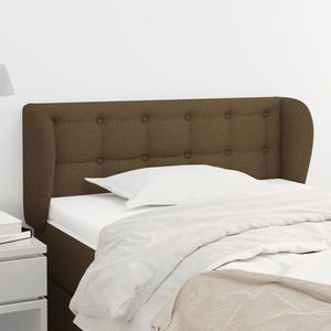 vidaXL Tăblie de pat cu aripioare maro închis 83x23x78/88 cm textil imagine