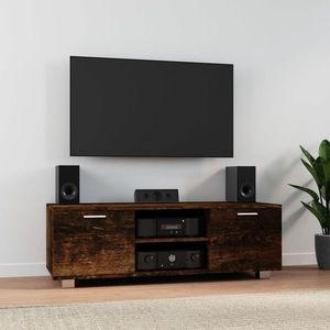 vidaXL Comodă TV, stejar fumuriu, 120x40, 5x35 cm, lemn prelucrat imagine