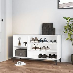 vidaXL Pantofar, alb extralucios, 102x36x60 cm, lemn compozit imagine
