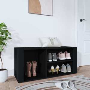 vidaXL Pantofar, negru, 100x35x45 cm, lemn compozit imagine