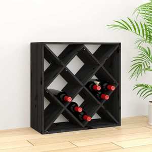 vidaXL Dulap de vinuri, negru, 62x25x62 cm, lemn masiv de pin imagine