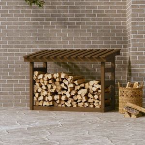 vidaXL Rastel lemne de foc, maro miere, 108x64, 5x78 cm, lemn masiv pin imagine