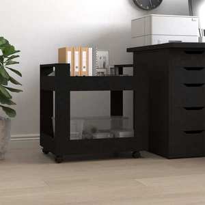 vidaXL Cărucior de birou, negru, 60x45x60 cm, lemn prelucrat imagine