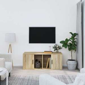 vidaXL Comodă TV, stejar sonoma, 100x35x40 cm, lemn prelucrat imagine