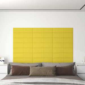 vidaXL Panouri perete 12 buc. galben deschis 60x15 cm textil 1, 08 m² imagine