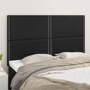 vidaXL Tăblii de pat, 4 buc, negru, 72x5x78/88 cm, piele ecologică imagine