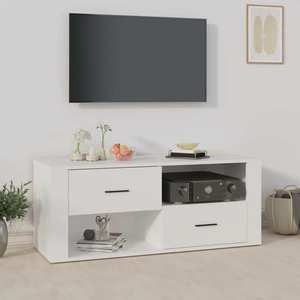 vidaXL Comodă TV, alb, 100x35x40 cm, lemn prelucrat imagine
