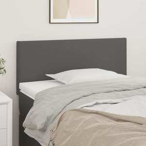 vidaXL Tăblie de pat, gri, 100x5x78/88 cm, piele ecologică imagine