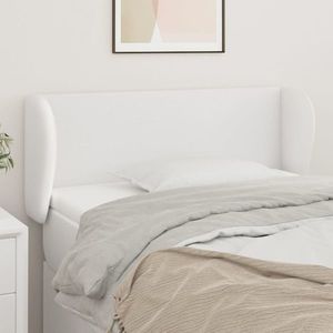 vidaXL Tăblie de pat cu aripioare alb 103x23x78/88 cm piele ecologică imagine