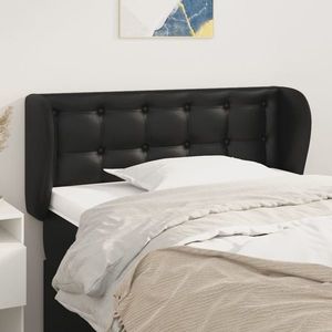 vidaXL Tăblie de pat cu aripioare negru 83x23x78/88 cm piele ecologică imagine
