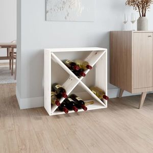 vidaXL Dulap de vinuri, alb, 62x25x62 cm, lemn masiv de pin imagine