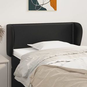 vidaXL Tăblie de pat cu aripioare negru 93x23x78/88 cm piele ecologică imagine