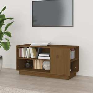 vidaXL Comodă TV, maro miere, 80x35x40, 5 cm, lemn masiv de pin imagine
