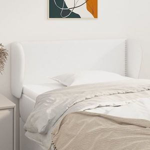 vidaXL Tăblie de pat cu aripioare alb 103x23x78/88 cm piele ecologică imagine