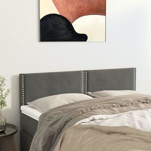 vidaXL Tăblii de pat, 2 buc., gri închis, 72x5x78/88 cm, catifea imagine