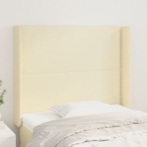 vidaXL Tăblie de pat cu aripioare, crem, 103x16x118/128 cm, piele eco imagine