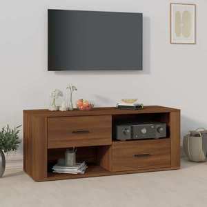 vidaXL Comodă TV, stejar maro, 100x35x40 cm, lemn prelucrat imagine