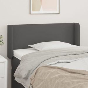 vidaXL Tăblie de pat cu aripioare gri 103x16x78/88 cm piele ecologică imagine