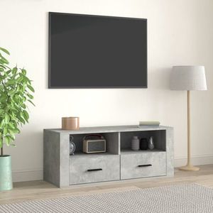vidaXL Comodă TV, gri beton, 100x35x40 cm, lemn prelucrat imagine