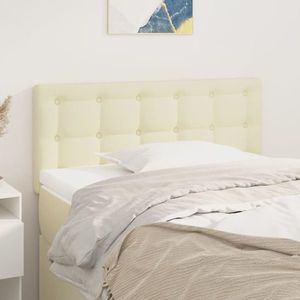 vidaXL Tăblie de pat, crem, 90x5x78/88 cm, piele ecologică imagine