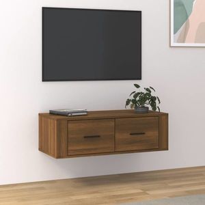 vidaXL Dulap TV suspendat, stejar maro, 80x36x25 cm, lemn prelucrat imagine