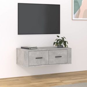 vidaXL Dulap TV suspendat, gri beton, 80x36x25 cm, lemn compozit imagine
