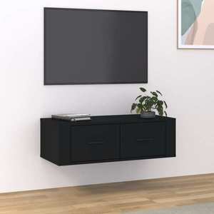 vidaXL Dulap TV suspendat, negru, 80x36x25 cm, lemn compozit imagine