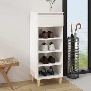 vidaXL Pantofar, alb extralucios, 40x36x105 cm, lemn compozit imagine