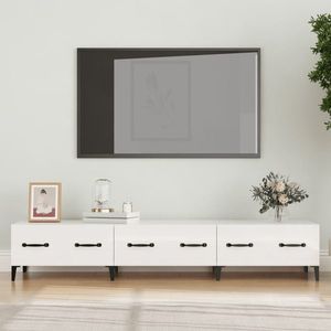vidaXL Comodă TV, alb extralucios, 150x34, 5x30 cm, lemn prelucrat imagine