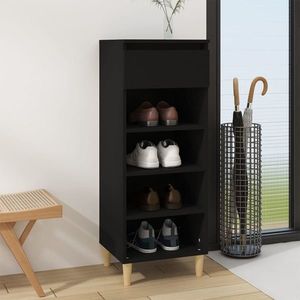 vidaXL Pantofar, negru, 40x36x105 cm, lemn compozit imagine