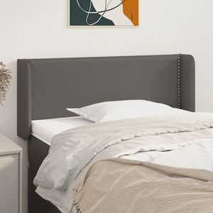 vidaXL Tăblie de pat cu aripioare gri 103x16x78/88 cm piele ecologică imagine