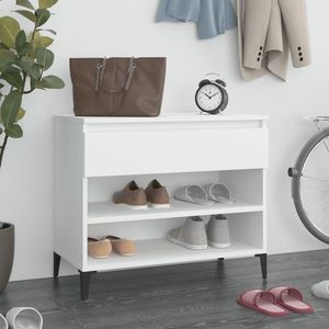 vidaXL Pantofar, alb, 70x36x60 cm, lemn prelucrat imagine
