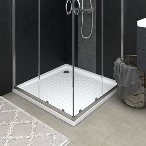 vidaXL Cădiță de duș cu puncte, alb, 80x80x4 cm, ABS imagine