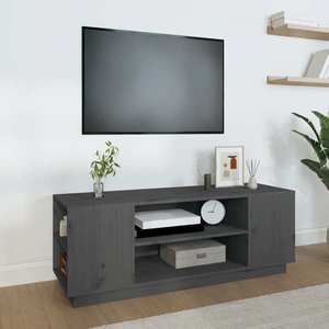 vidaXL Comodă TV, gri, 110x35x40, 5 cm, lemn masiv de pin imagine