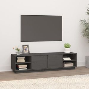 vidaXL Comodă TV, gri, 156x40x40 cm, lemn masiv de pin imagine