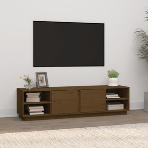 vidaXL Comodă TV, maro miere, 156x40x40 cm, lemn masiv de pin imagine