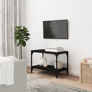 vidaXL Comodă TV, negru, 60x33x41 cm, lemn prelucrat și oțel imagine